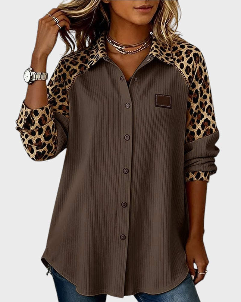 Mireia | Camisa de botones con estampado leopardo