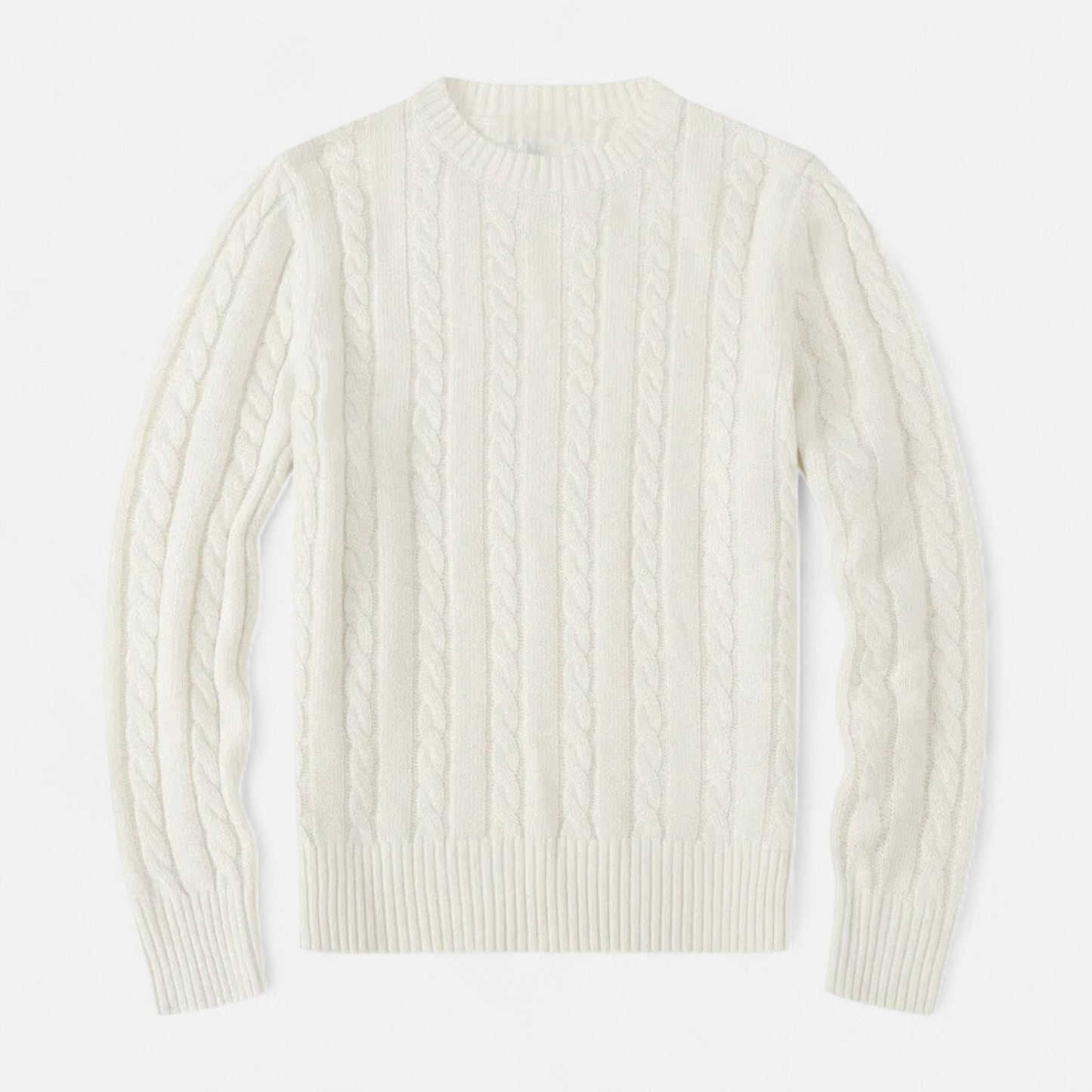 Men's knitted cotton sweater - timeless round neck with modern elegance