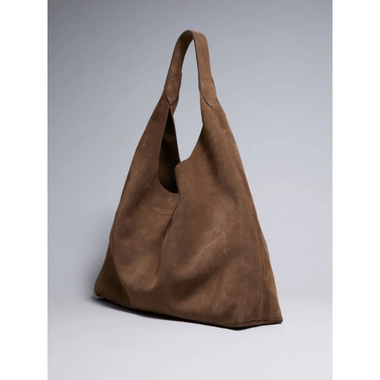 Grote Suède Hobo Schoudertas voor Dames