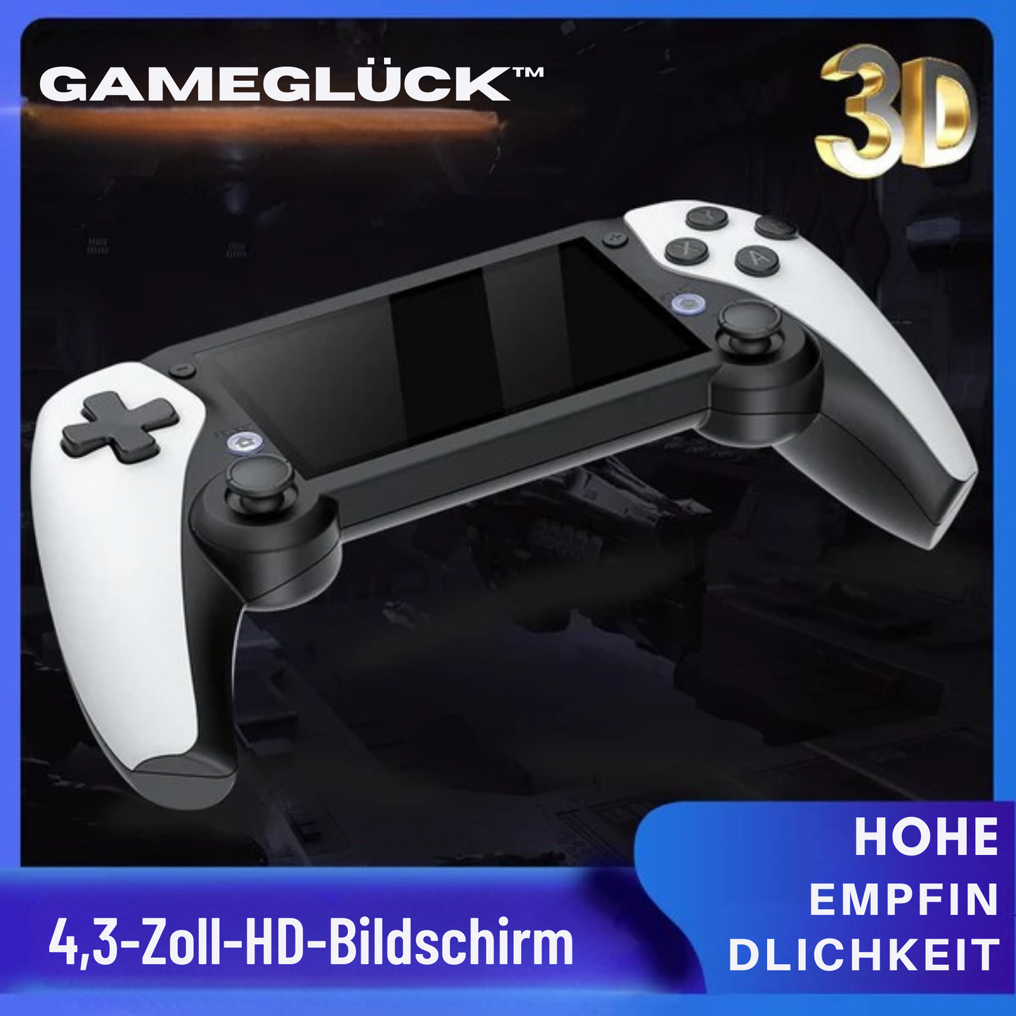 GameGlück™ / Handheld-Retrokonsole mit HDMI für sofortigen Spielspaß am TV