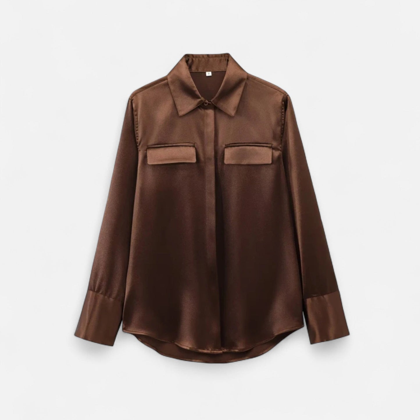 Femurea | Women’s Satin Blouse – Long Sleeve Button-Up