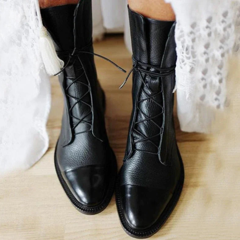 Nancy – Bottines à Cheville avec Lacets Boucle Haute et Semelle Antidérapante