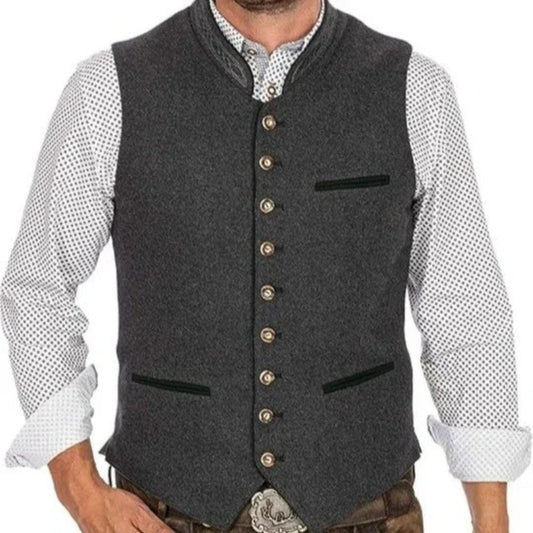 James – Gilet classique avec poches avant et fermeture à boutons décorative