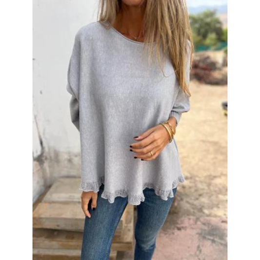 Elegante Kant Sweater met Ronde Hals