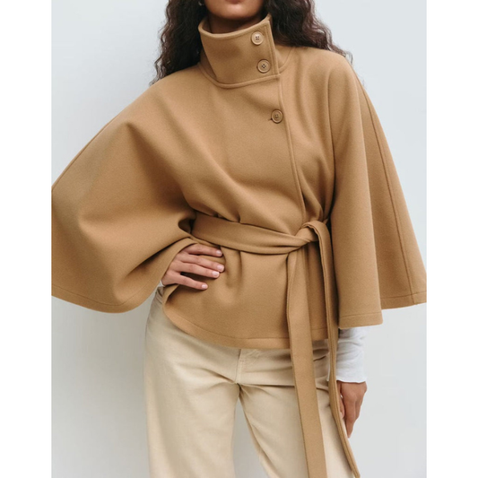 Modieuze Wollen Jas Dames – Elegant met Staande Kraag