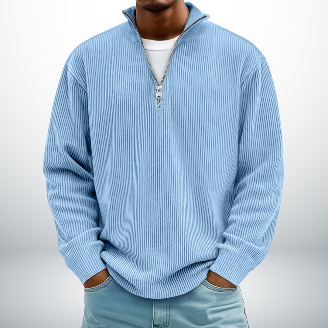 Ethan | Cozy Ribbed Half-Zip Sweater