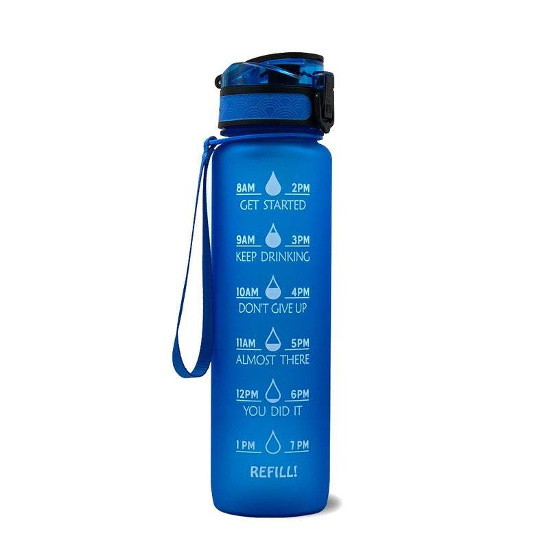 1L Leakproof Drinking Water Bottle Outdoor Bpa Free With Time Marker Sport