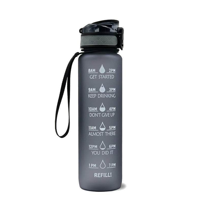 1L Leakproof Drinking Water Bottle Outdoor Bpa Free With Time Marker Sport