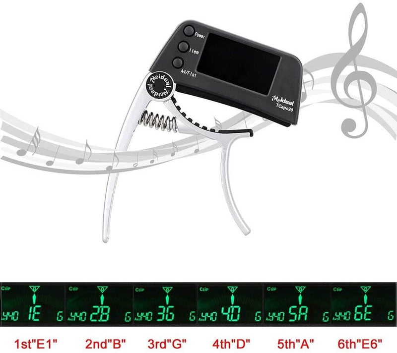 2-in-1 Guitar Capo & Tuner – TuneGrip-Black-The Livary