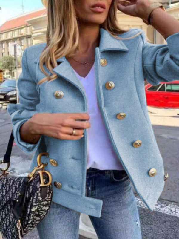 Avencea - Elegant Designer Jacket with Golden Buttons and Double-Breasted Design