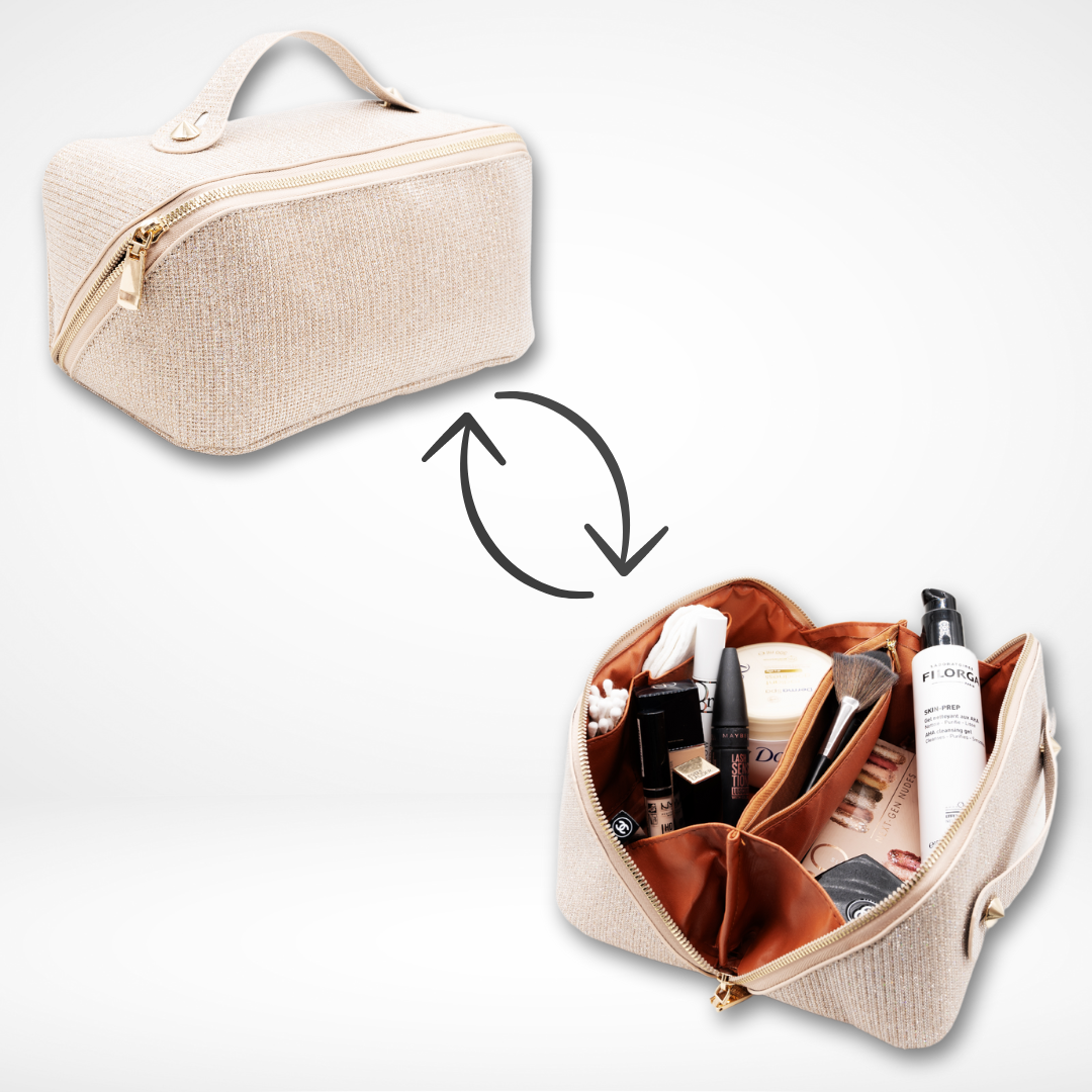 Ella - Trousse de Maquillage Elégante et Compacte Avec Plusieurs Poches d'Organisation