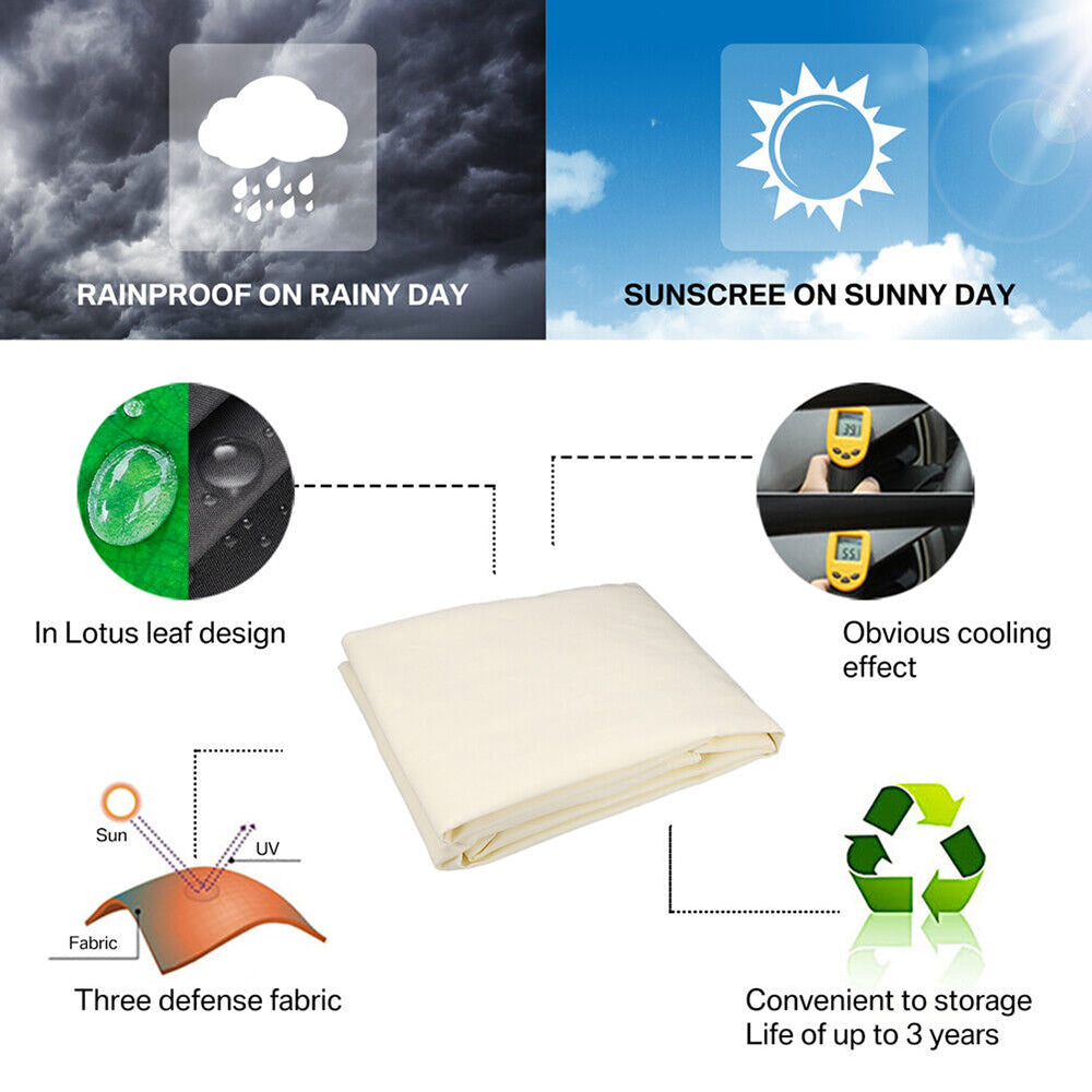 Heavy Duty Waterproof Sun Shade Sail Cloth Square Rectangle Triange Canopy Options