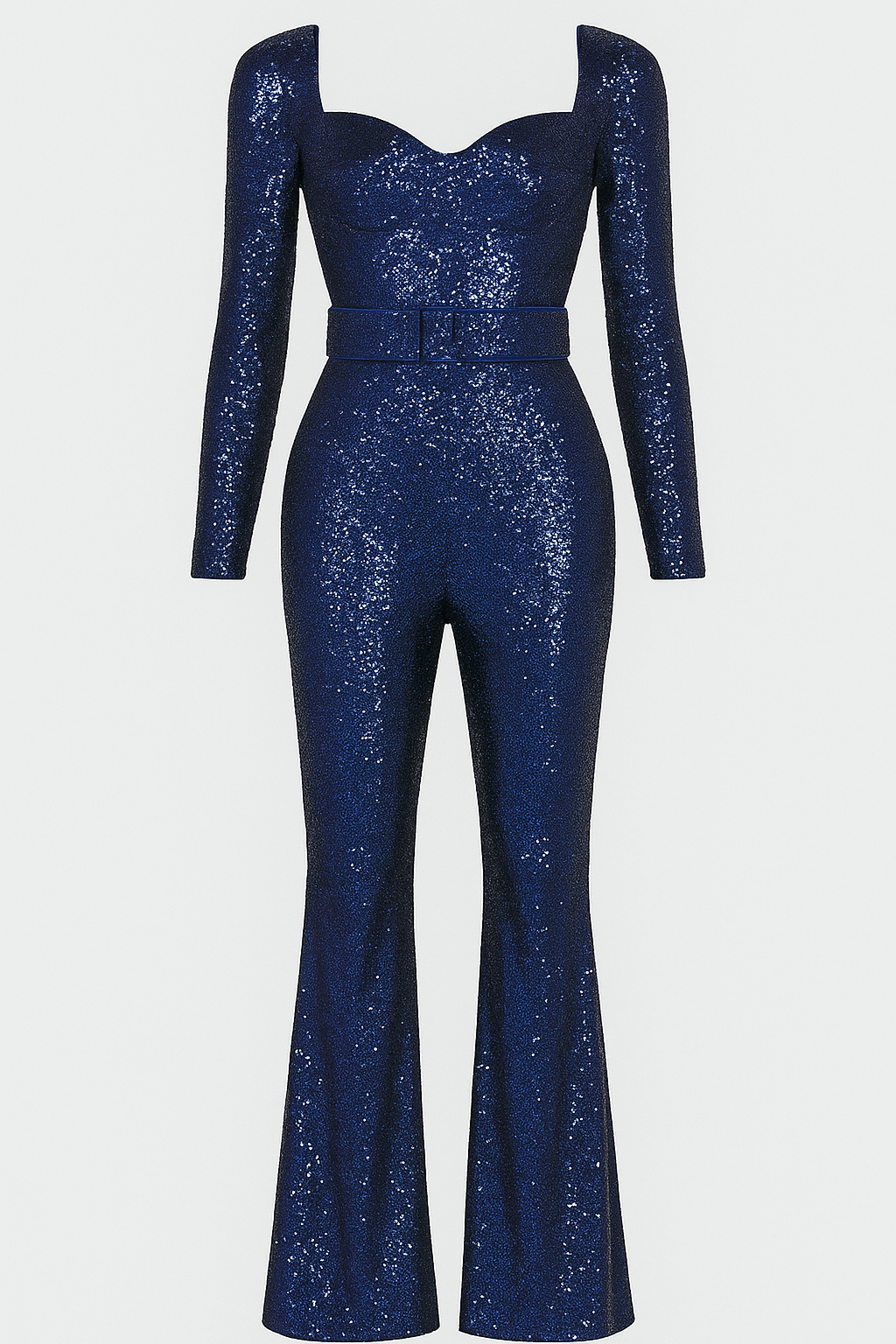 Tuta Luminosa con Paillettes e Maniche Lunghe - Blu - 12/28/2024 jumpsuit Summer/Jumpsuit - Concept Palermo
