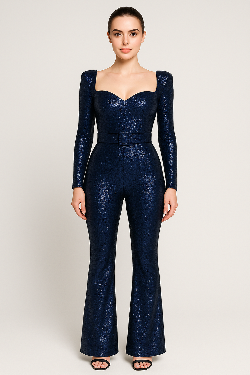 Tuta Luminosa con Paillettes e Maniche Lunghe - - 12/28/2024 jumpsuit Summer/Jumpsuit - Concept Palermo