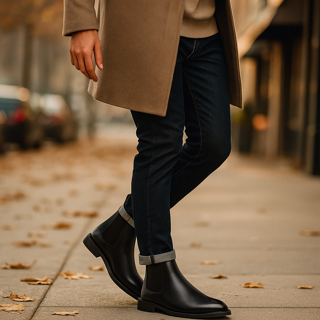 Luxe – Bottines Chelsea en Daim Cuir