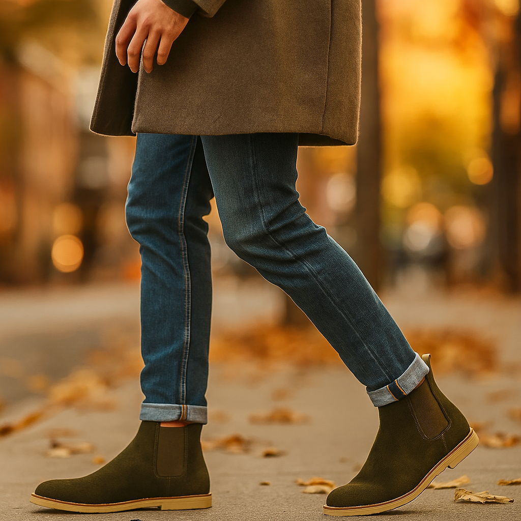 Luxe – Bottines Chelsea en Cuir Suédé
