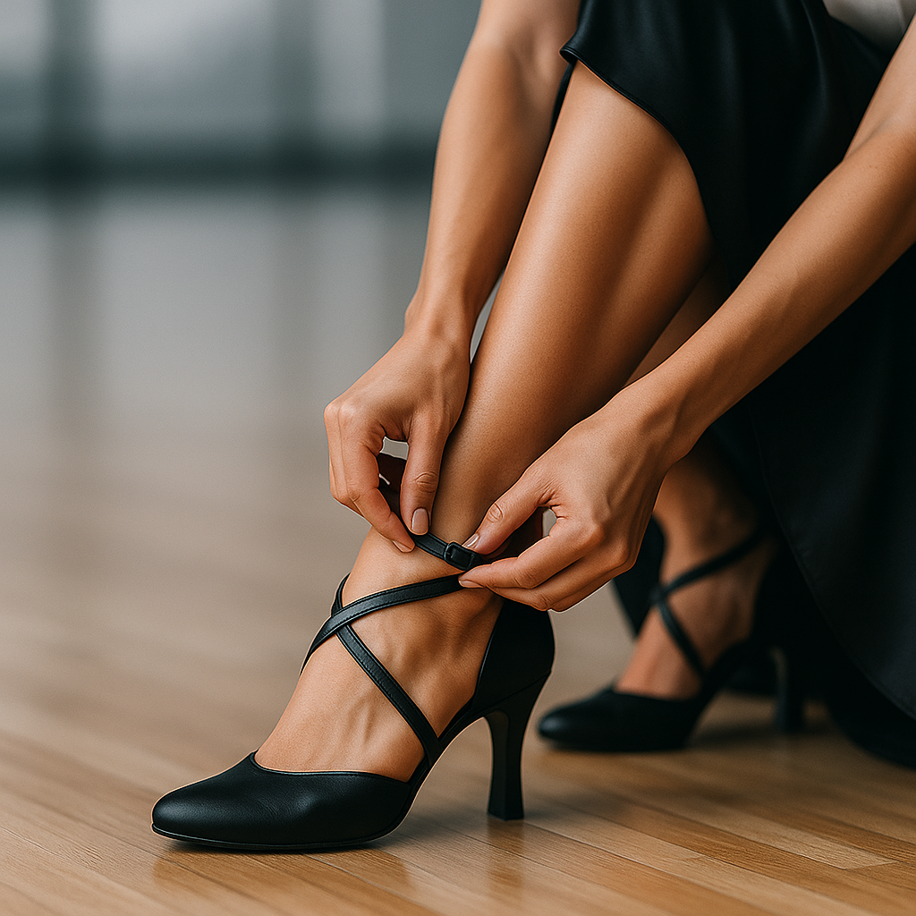 Chaussures Latines et Standard en Cuir Noir – Danse de Salon Professionnelle
