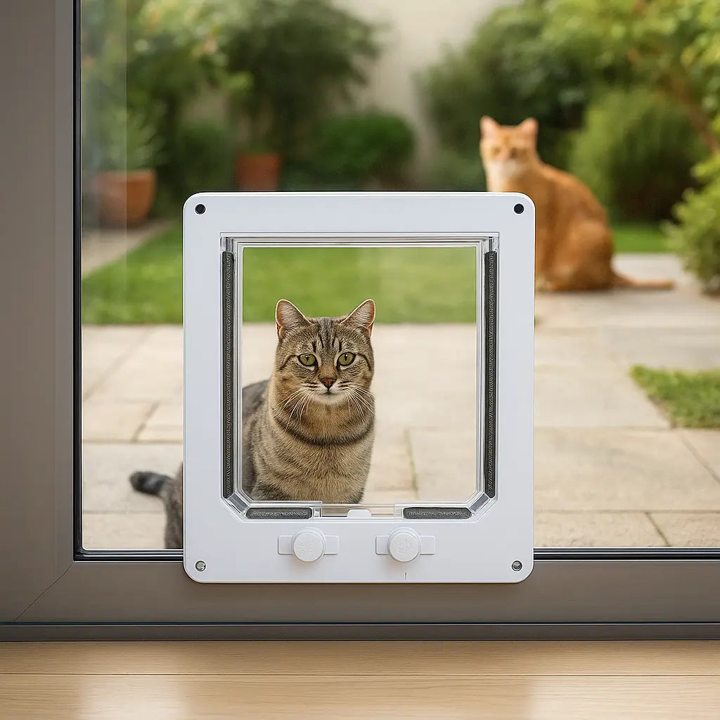 Katzenklappe mit 4-Wege-Verriegelung | Leise, Sicher & Einfach zu Montieren