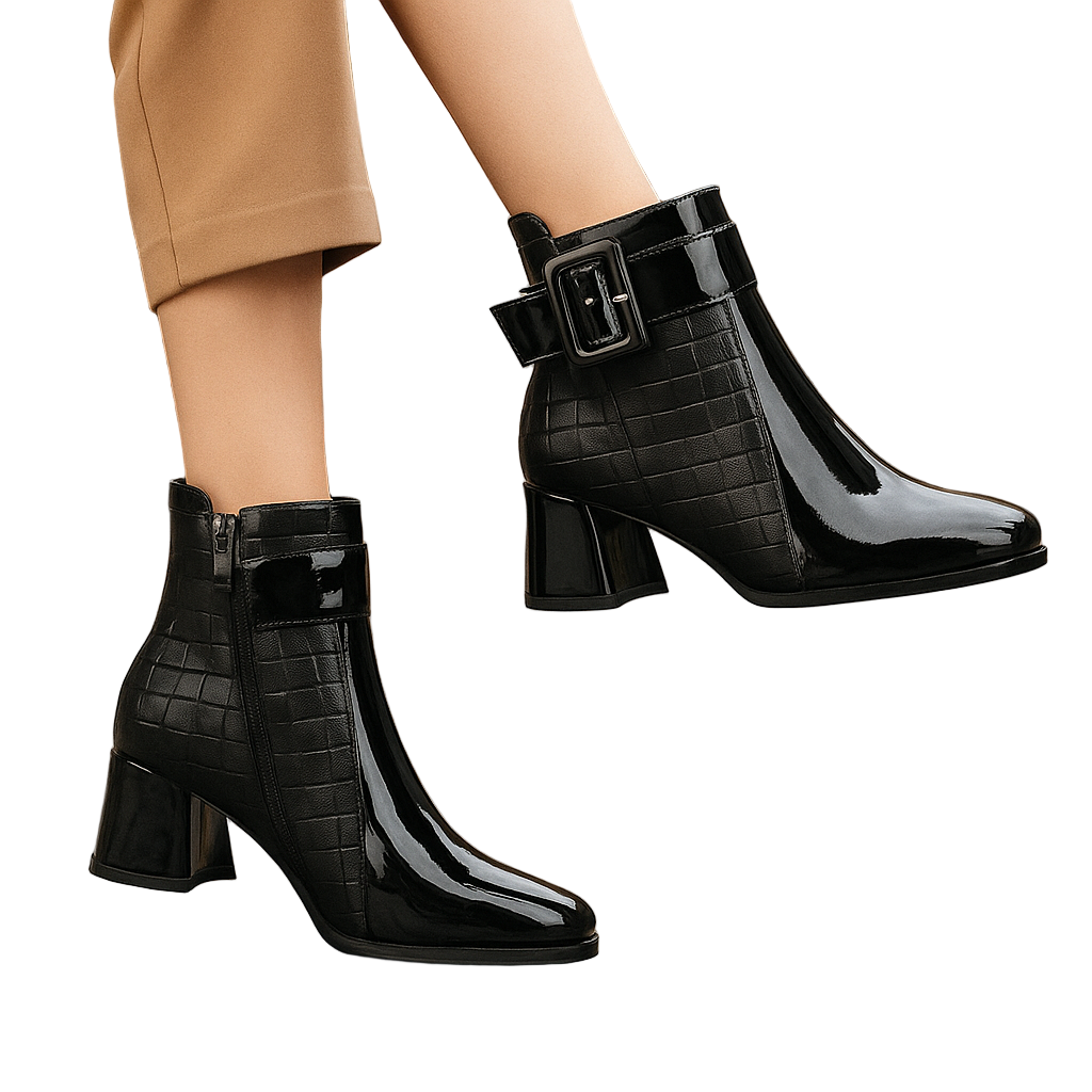 Sarit - Botines De Cuero Con Hebilla