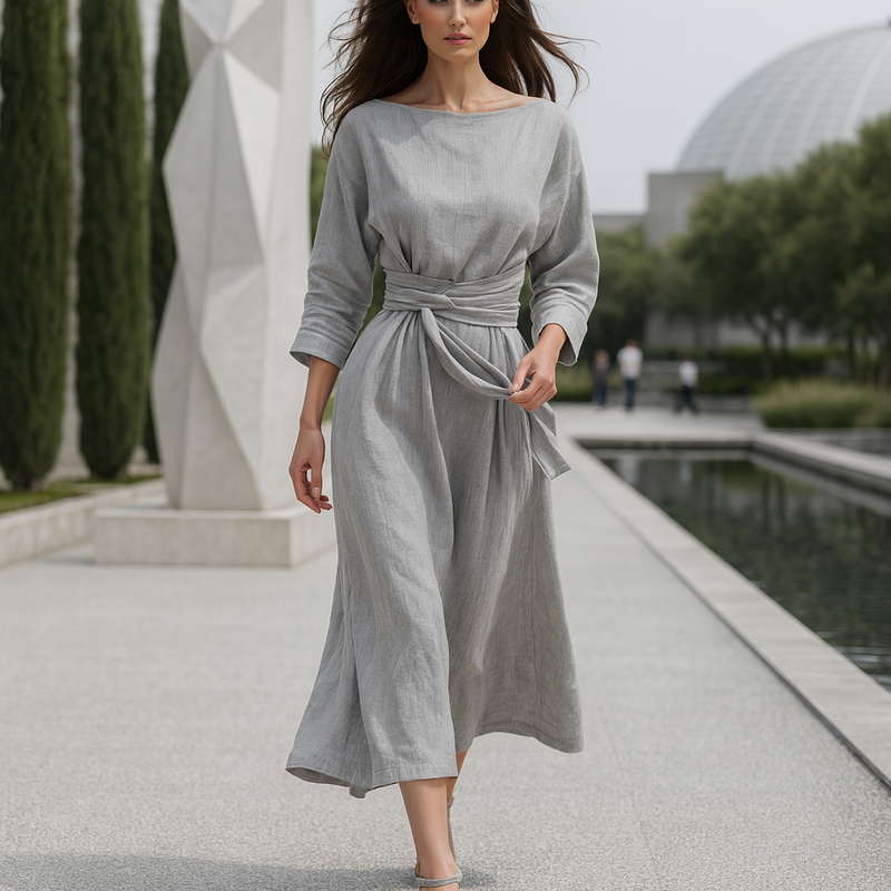 Robe Maxi Lin Nœud - Soirée Boho