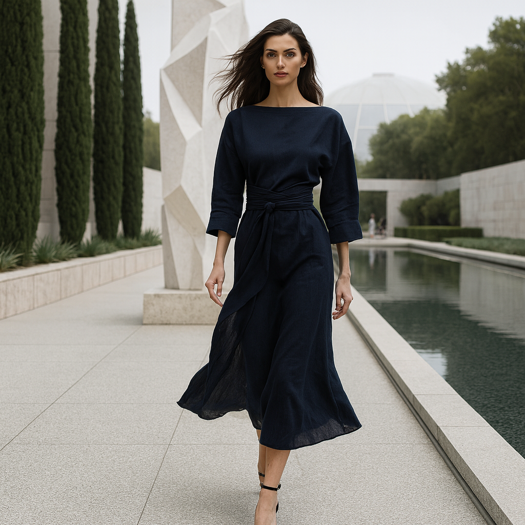 Robe Maxi Lin Nœud - Soirée Boho