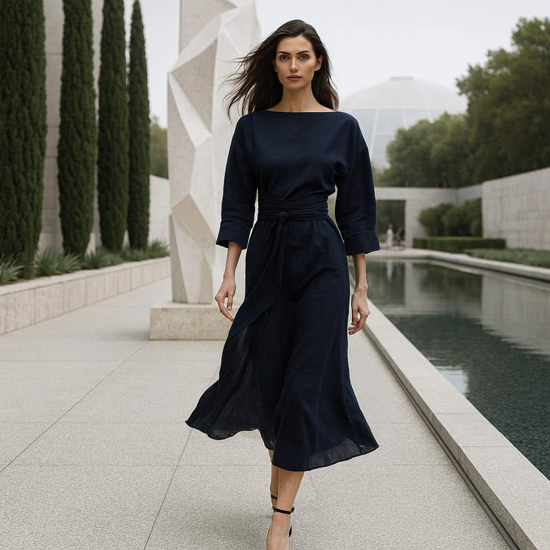 Robe Maxi Lin Nœud - Soirée Boho