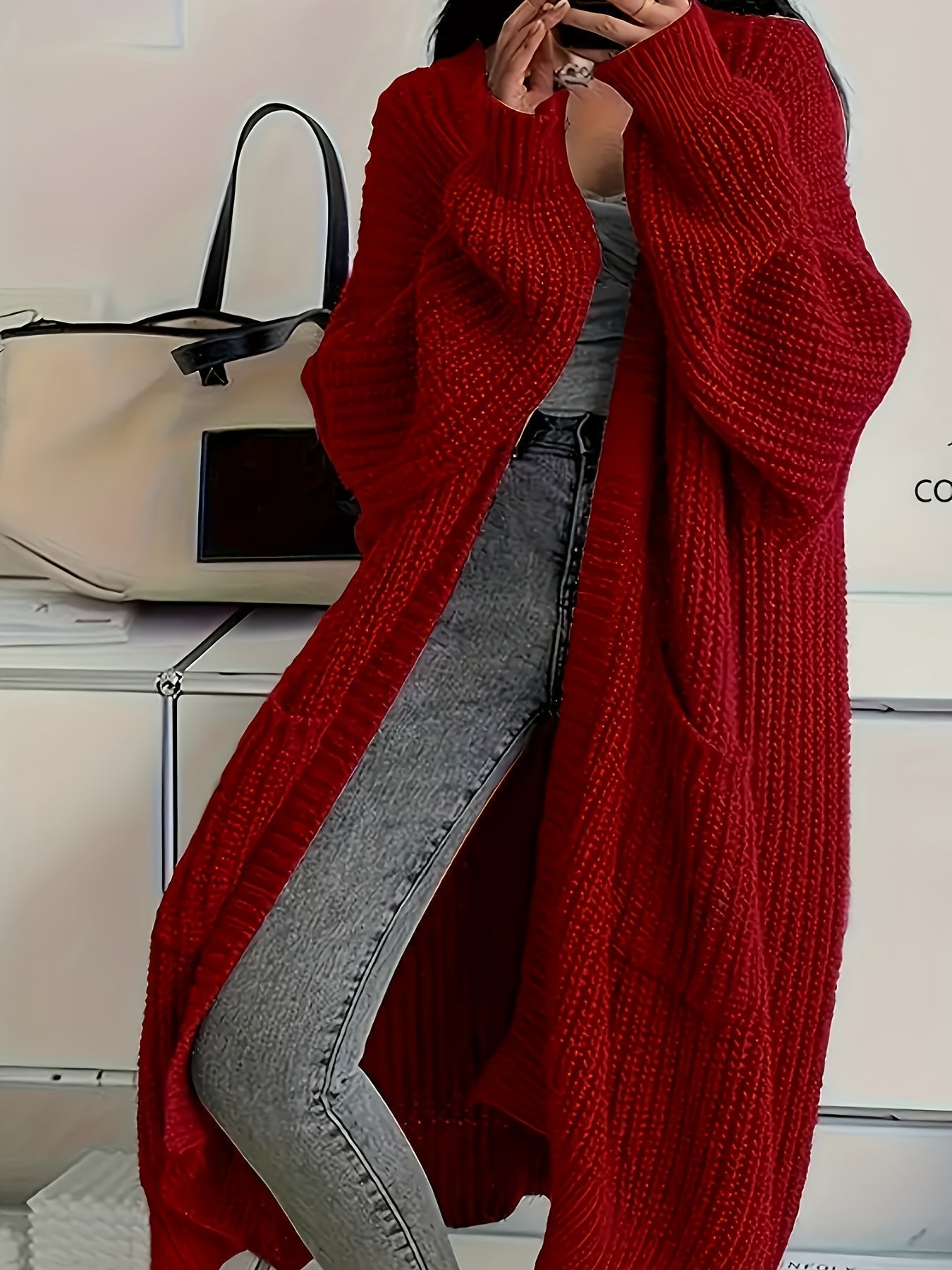 Cardigan Femme Oversize Ouvert – Tricot Long Douillet