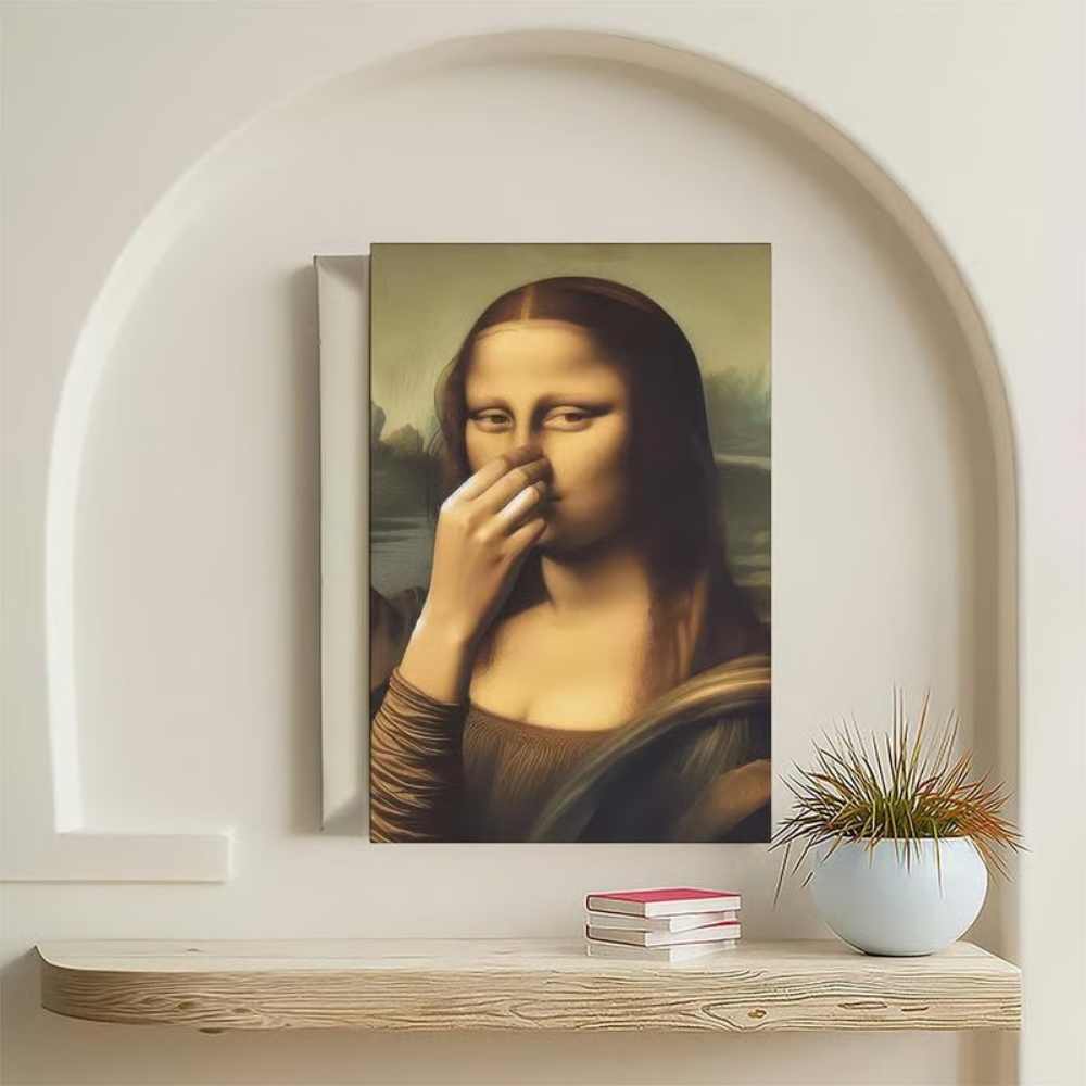WinkArt – Mona Lisa mit einem Augenzwinkern  Humorvolles Poster