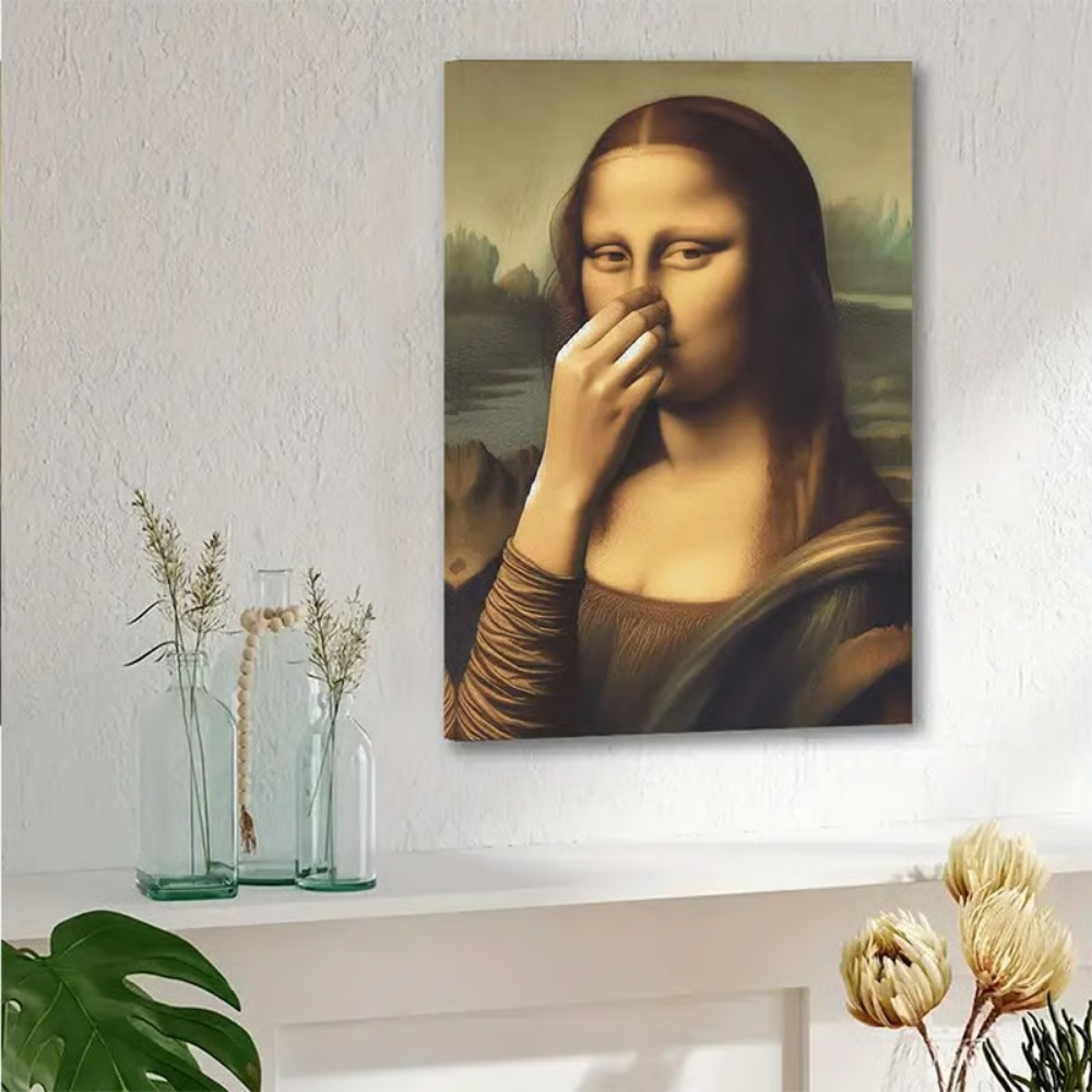 WinkArt – Mona Lisa mit einem Augenzwinkern  Humorvolles Poster