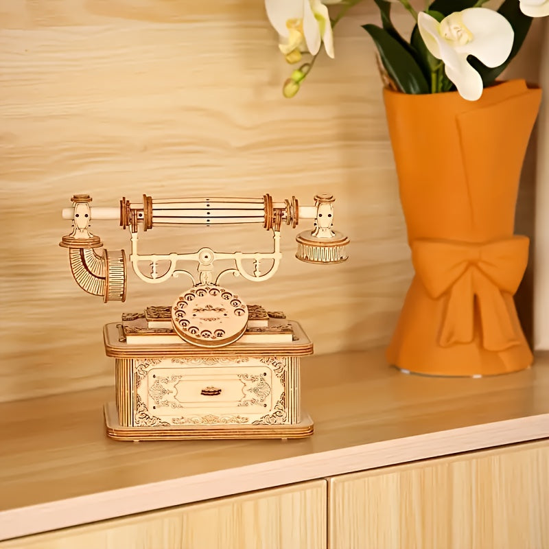 EuroDial – Vintage Europese 3D Houten Telefoon Puzzel