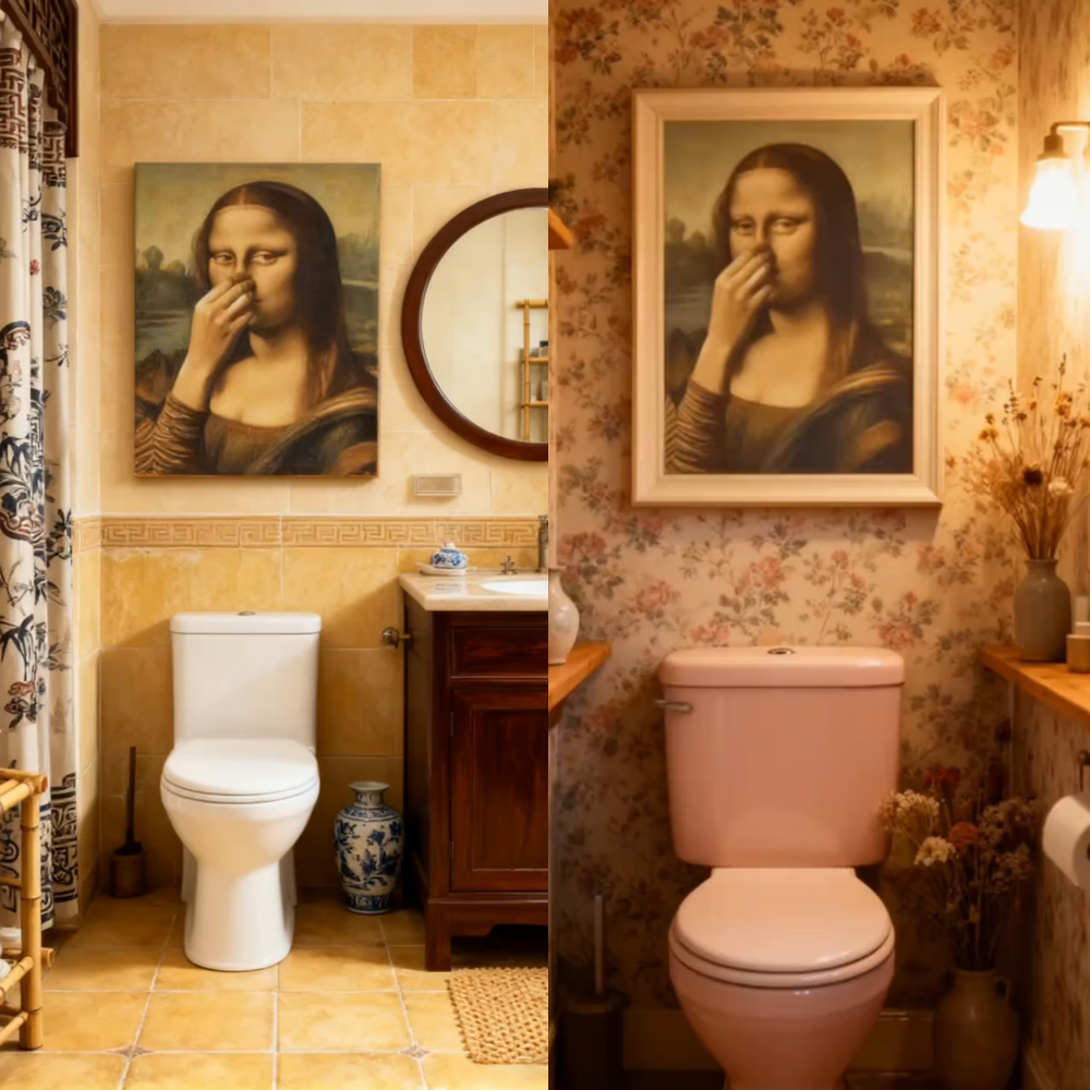 WinkArt – Mona Lisa mit einem Augenzwinkern  Humorvolles Poster