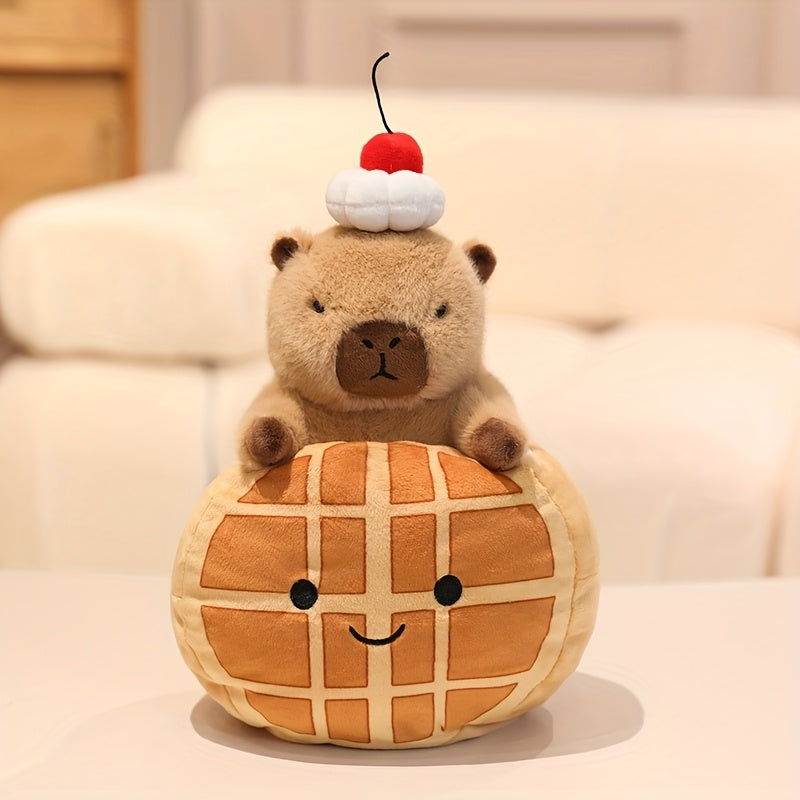 CuteCapybara – Schattige Pluche Knuffel 2-in-1 Croissant & Ananasbrood