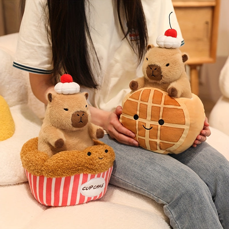 CuteCapybara – Schattige Pluche Knuffel 2-in-1 Croissant & Ananasbrood