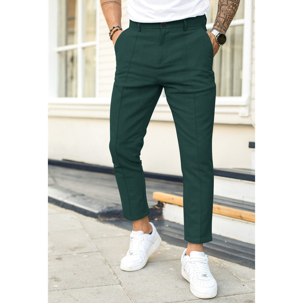 Caleb – Pantalon Ajusté Poches Avant avec Fermeture à Boutons
