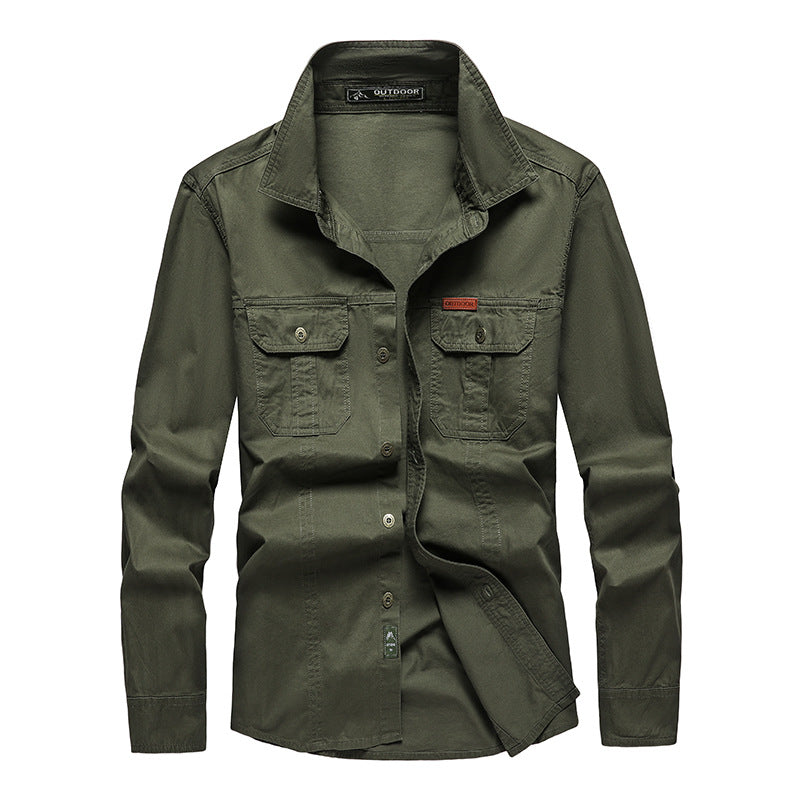 Chemise Cargo à Manches Longues Premium pour Homme – Vêtement de Travail Décontracté à Coupe Ample
