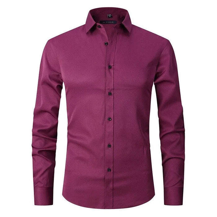 Thomas – Chemise élégante à manches longues avec bouton et col pointu classique