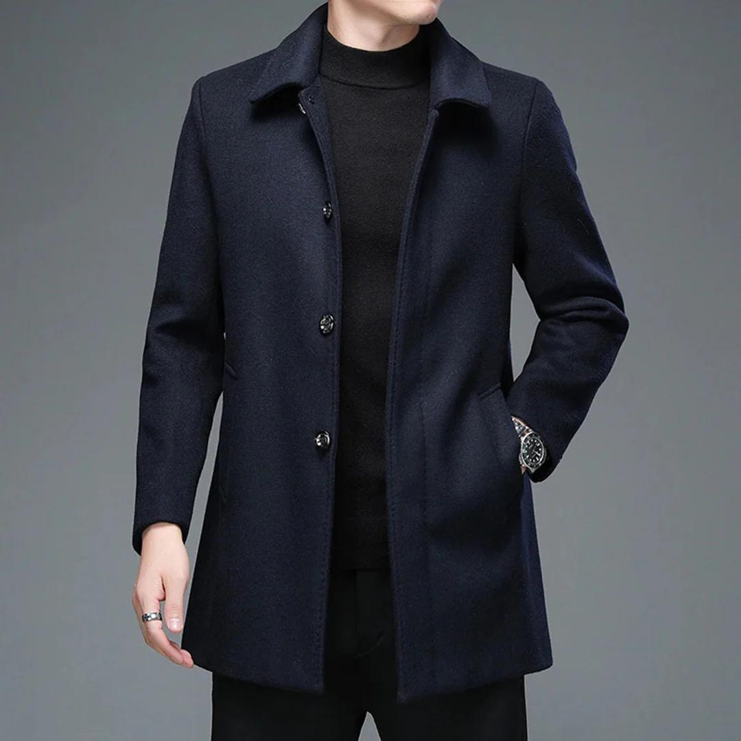 Victor - Manteau d'hiver avec fermeture à boutons et col montant