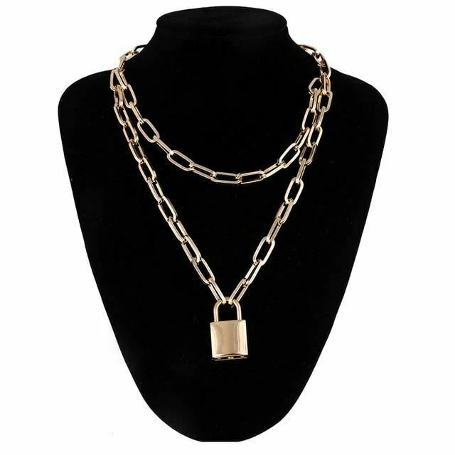Chain Padlock Necklace Bdsm Symbolic Jewellery Gift For Submissive