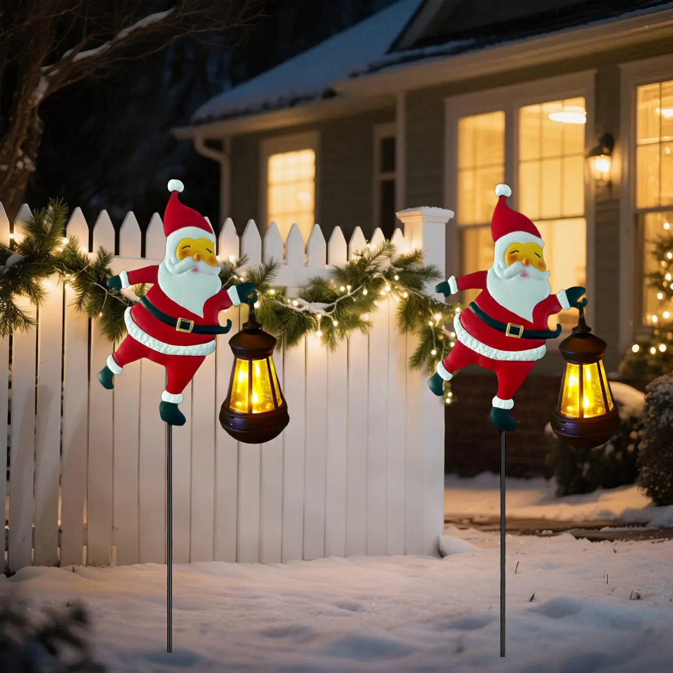 Solar-Powered Santa Lights – Warm LED Garden Pathway Decor | GlowPath TARHUS  Christmas