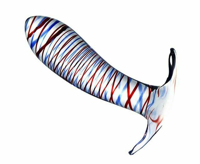 Glass Black Multi Coloured Butt Plug Anal Play Fetish