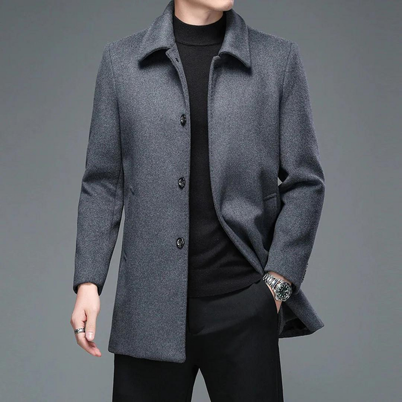 Victor - Manteau d'hiver avec fermeture à boutons et col montant