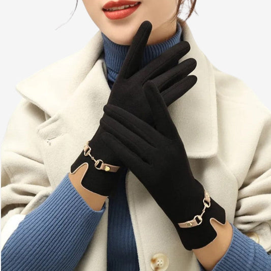 Bella – Full Finger Gloves with Chain Closure | Stylish and Elegant Accessory for Everyday Use