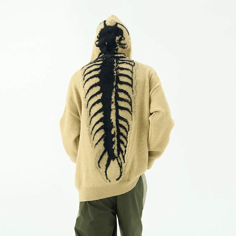 Coren – Sweat à capuche imprimé tête de mort Coupe ample Manches longues