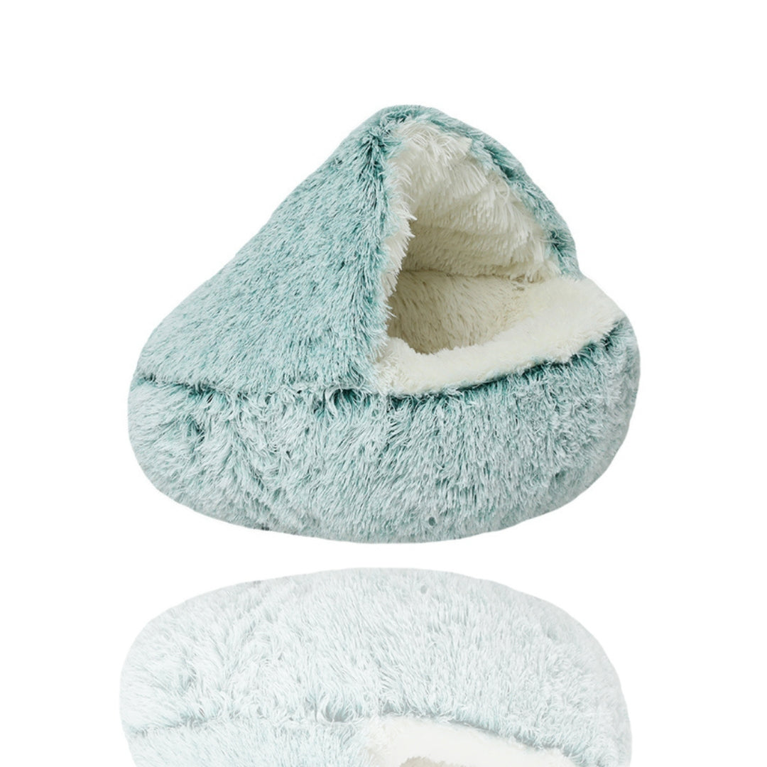 Orthopedic Pet Cave Bed | Calming Plush Bed for Cats & Small Dogs