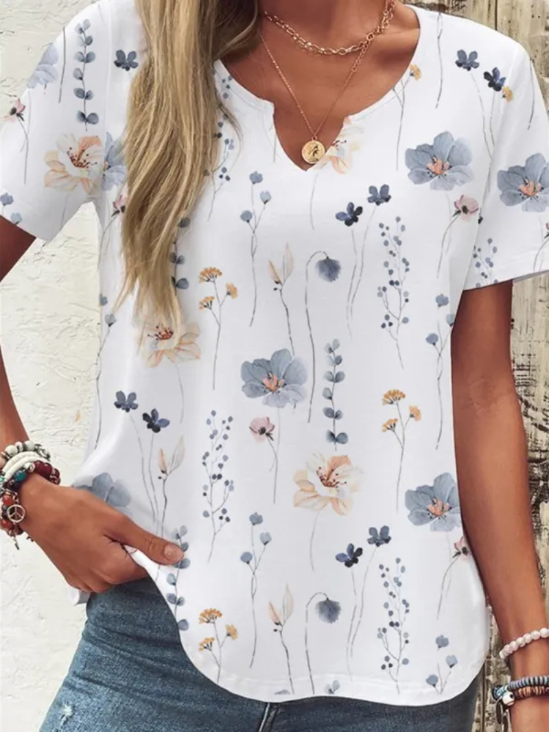 Mia I Flower Button-Up Blouse