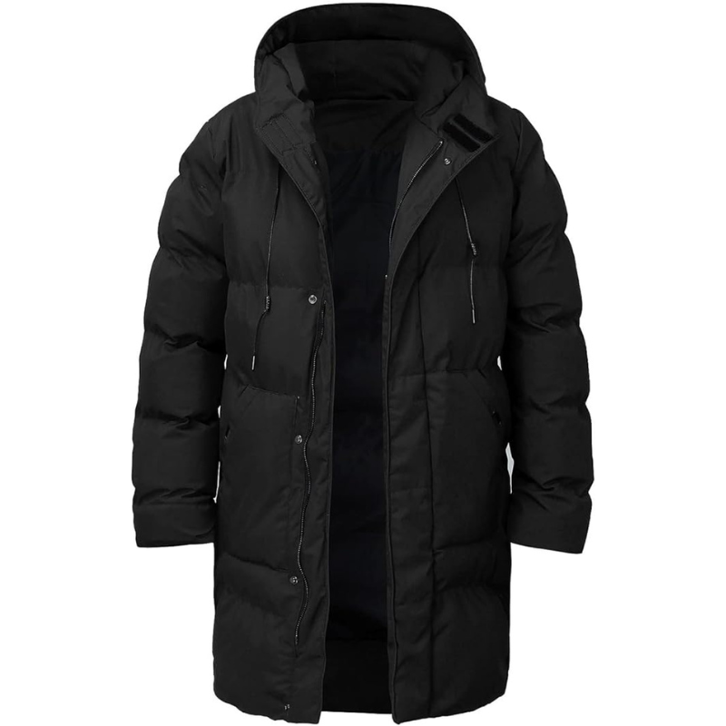 Lange Heren Pufferjas met Capuchon