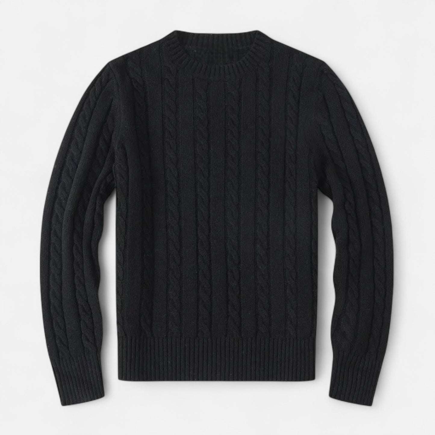 Men's knitted cotton sweater - timeless round neck with modern elegance