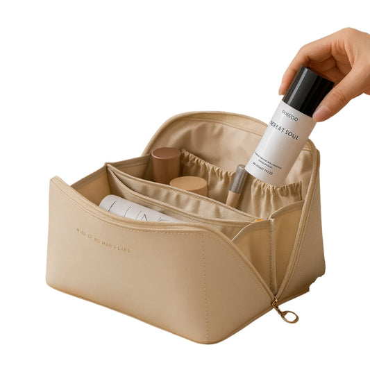GlamPouch – Trousse Cosmétique Grande Capacité avec Poches à Fermeture Éclair