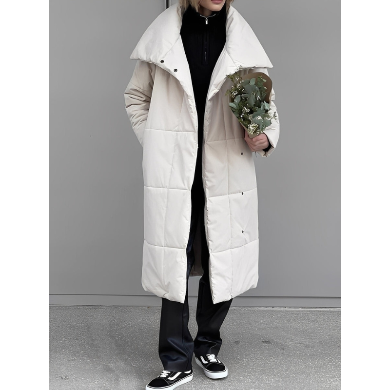 Lange Dames Winterjas met Warme Voering