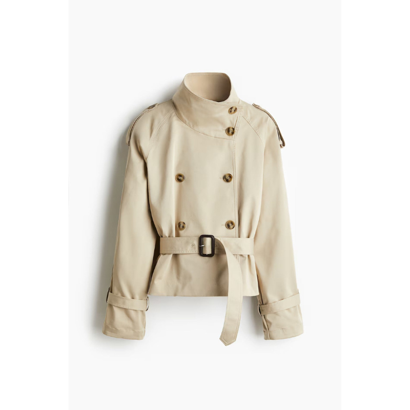 Dames Trenchcoat met Ceintuur en Dubbele Knoopsluiting